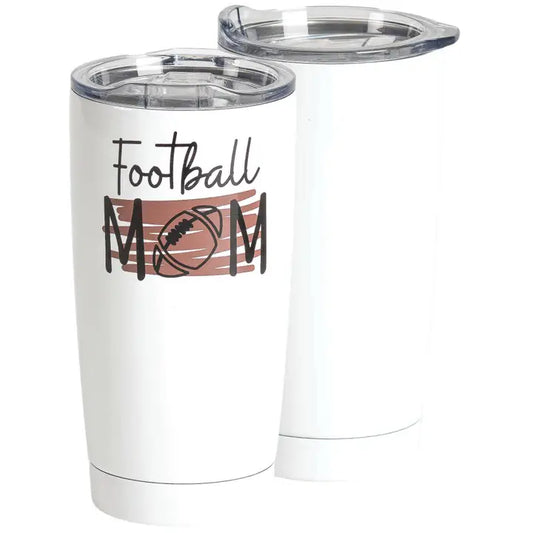 Football Mom Stainless Steel Tumbler White 20 oz