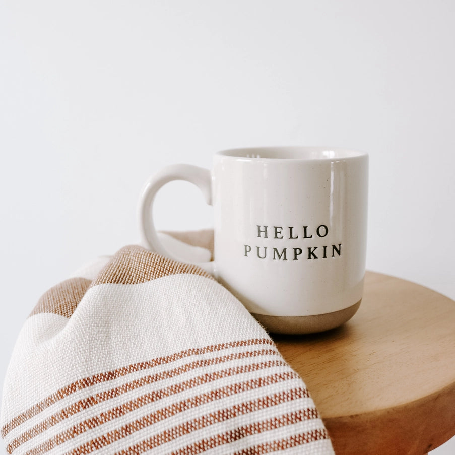 Hello Pumpkin Stoneware Coffee Mug - Fall Home