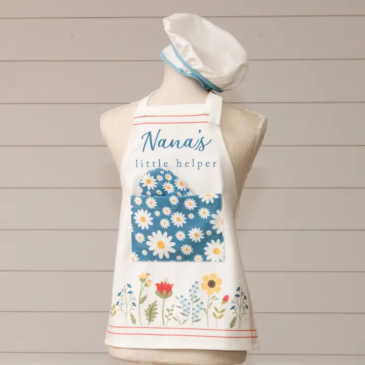 Child's Apron, Hat, Mitt - Nana's Little Helper (Set)