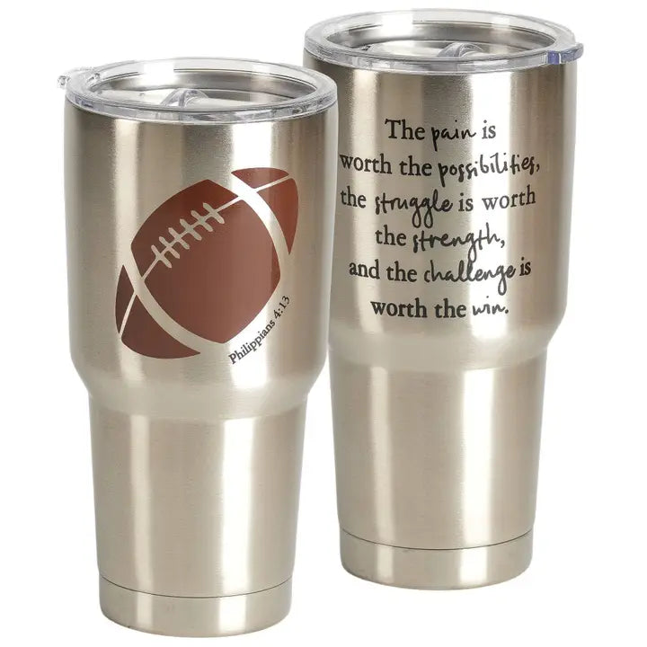 His Football Stainless Steel Tumbler 30 oz