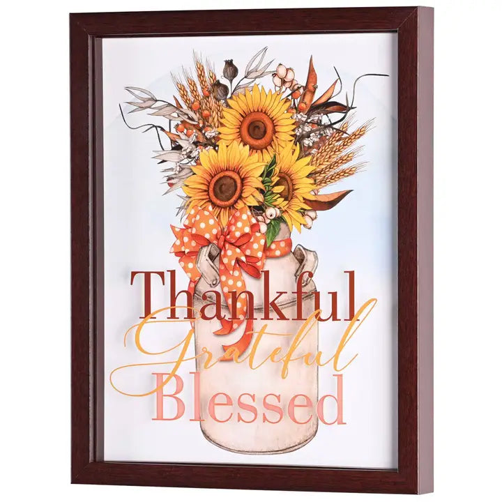 Picture-Framed Wall art Thankful Grateful Blessed