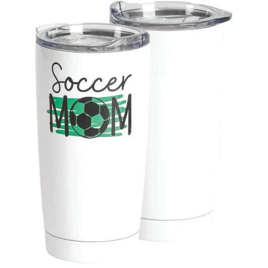 Soccer Mom Stainless Steel Tumbler White 20 oz