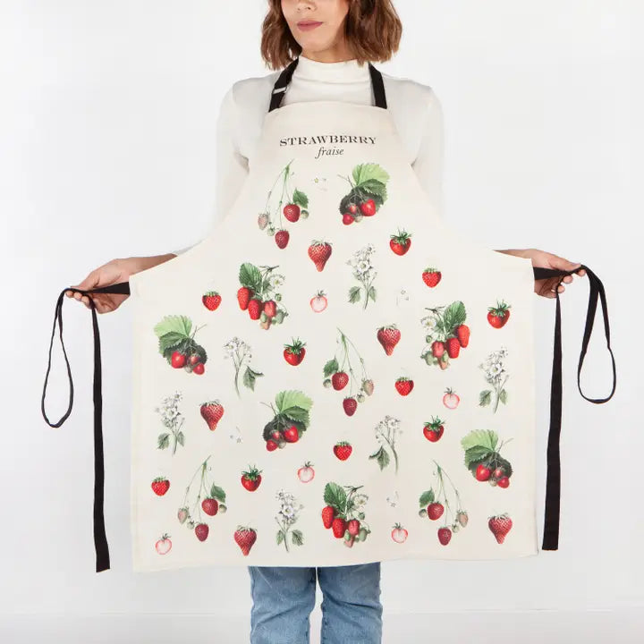 Strawberries Vintage Fine Print Apron