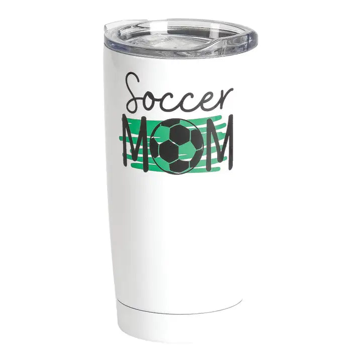 Soccer Mom Stainless Steel Tumbler White 20 oz